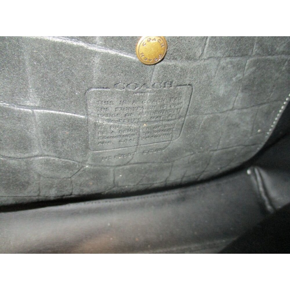 *Coach Black Croc-Embossed Suede Hobo Shoulder Bag - NWT - Picture 9 of 11